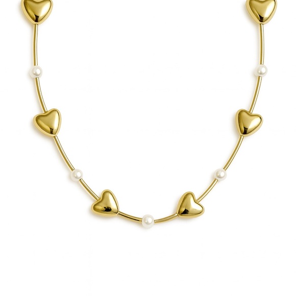 Zara Jewelry - Gold Heart and Pearl Necklace